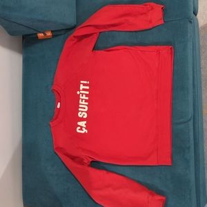 Clare V.  "Ça Suffit!" Sweatshirt Red
